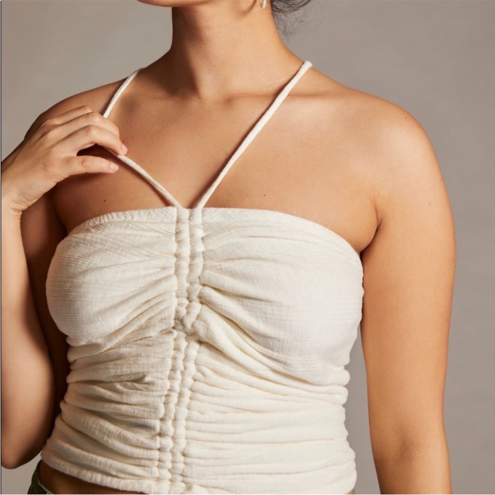 Anthropologie Pilcro White Halter Top